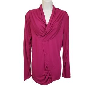 CHADWICK's Asymmetrical Ruched Top Sz XL